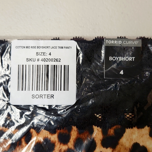♥️NWT VINTAGE TORRID LEOPARD ANIMAL PRINT PANTY BOYSHORT - LACE TRIM - PLUS SIZE - Picture 7 of 11